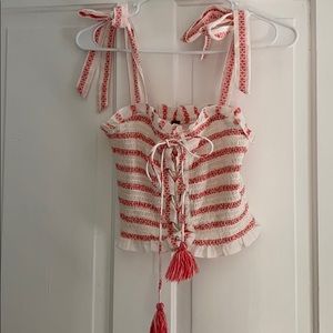 Free People tie shoulder crop top